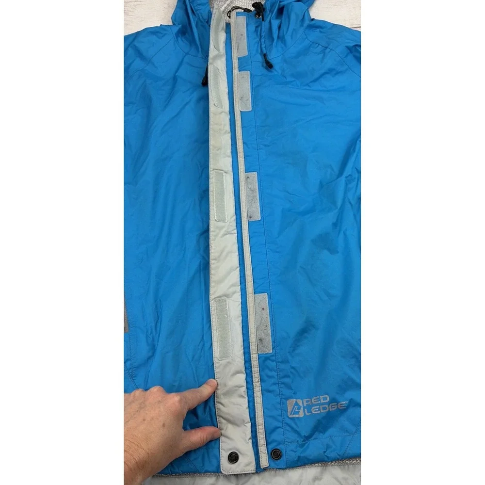 Red Ledge Men's S Blue Windbreaker Rain Jacket Hooded Waterproof Gorpcore Vented